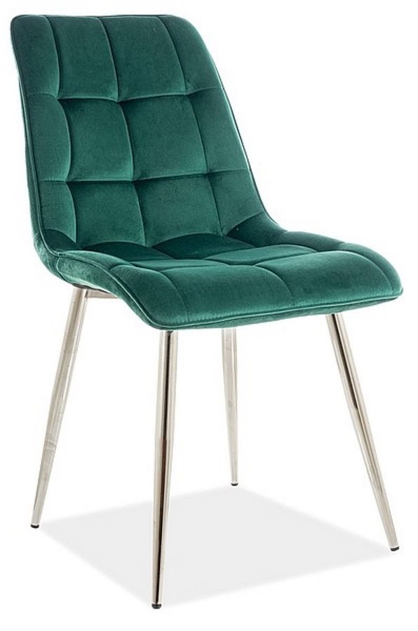 Image Стул для кухни Signal Chic Velvet Green, Chrome