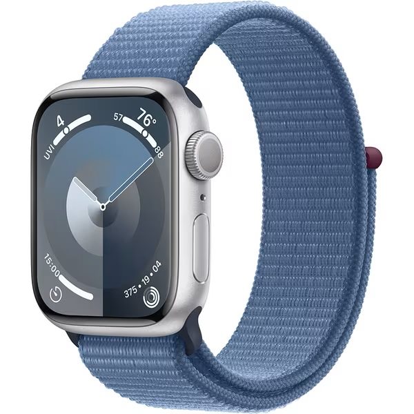 Image Умные часы Apple Watch Series 9 GPS 45mm MR9F3 Silver Aluminium Case, Winter Blue Sport Loop