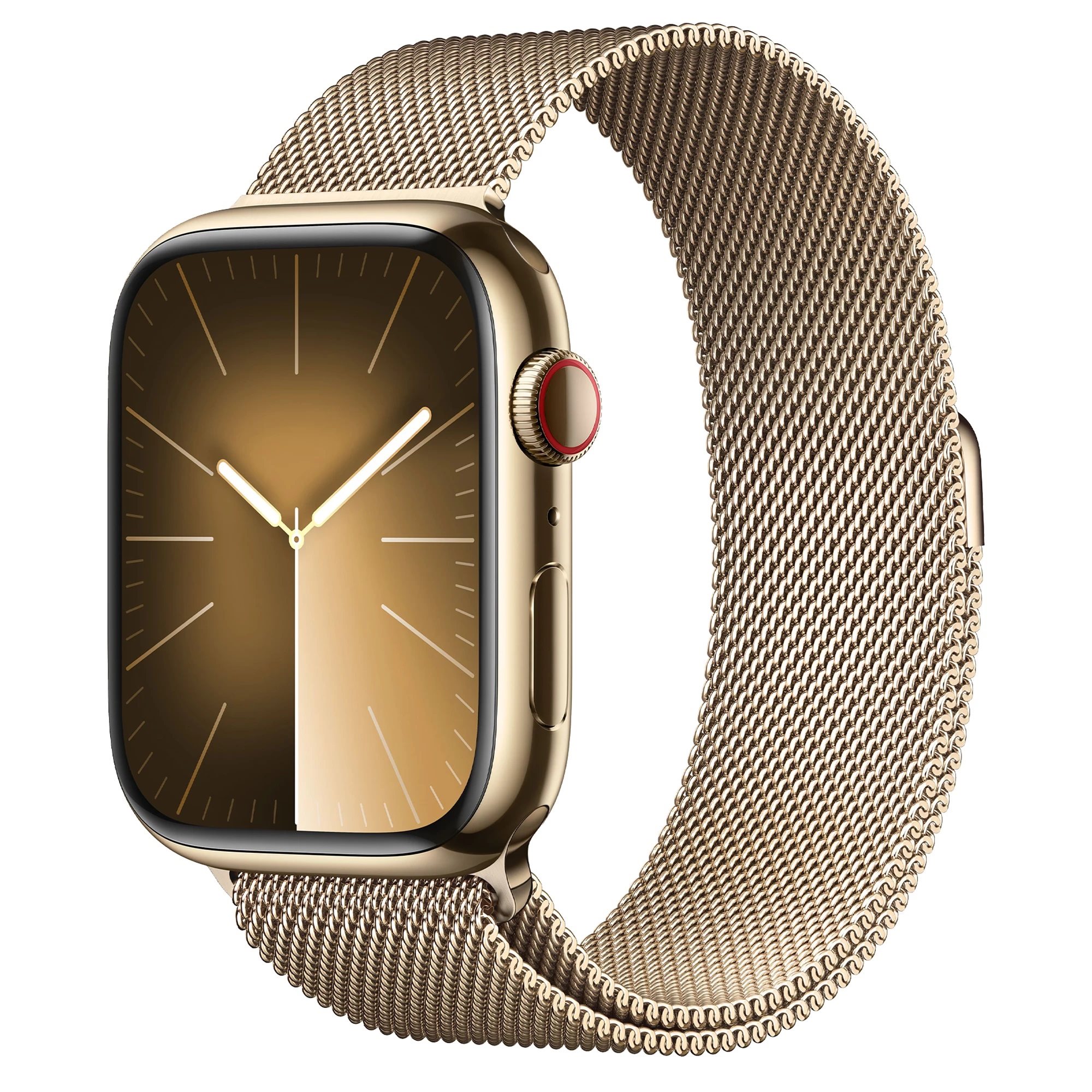 Image Умные часы Apple Watch Series 9 GPS+LTE 45mm MRMU3 Gold St. Steel, Gold Milanese Loop