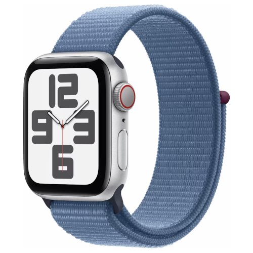 Image Ceas inteligent Apple Watch SE (2023) GPS + LTE 40mm MRGQ3 Silver Al.Case, Winter Blue Sport Loop