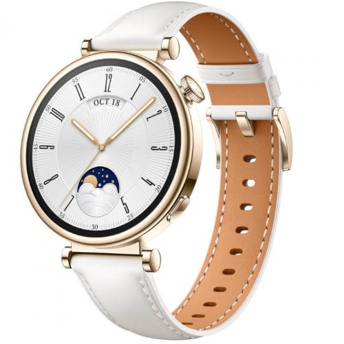 Ceas inteligent Huawei Watch GT 4 41mm White Leather Strap