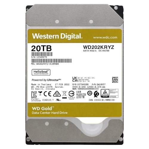 Hard disc HDD Western Digital Gold WD202KRYZ 20TB
