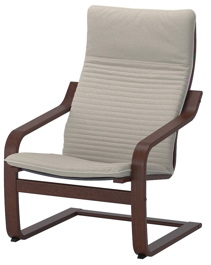 Image Fotoliu cu tabureta Ikea Poang Maro/Knisa Bej Deschis