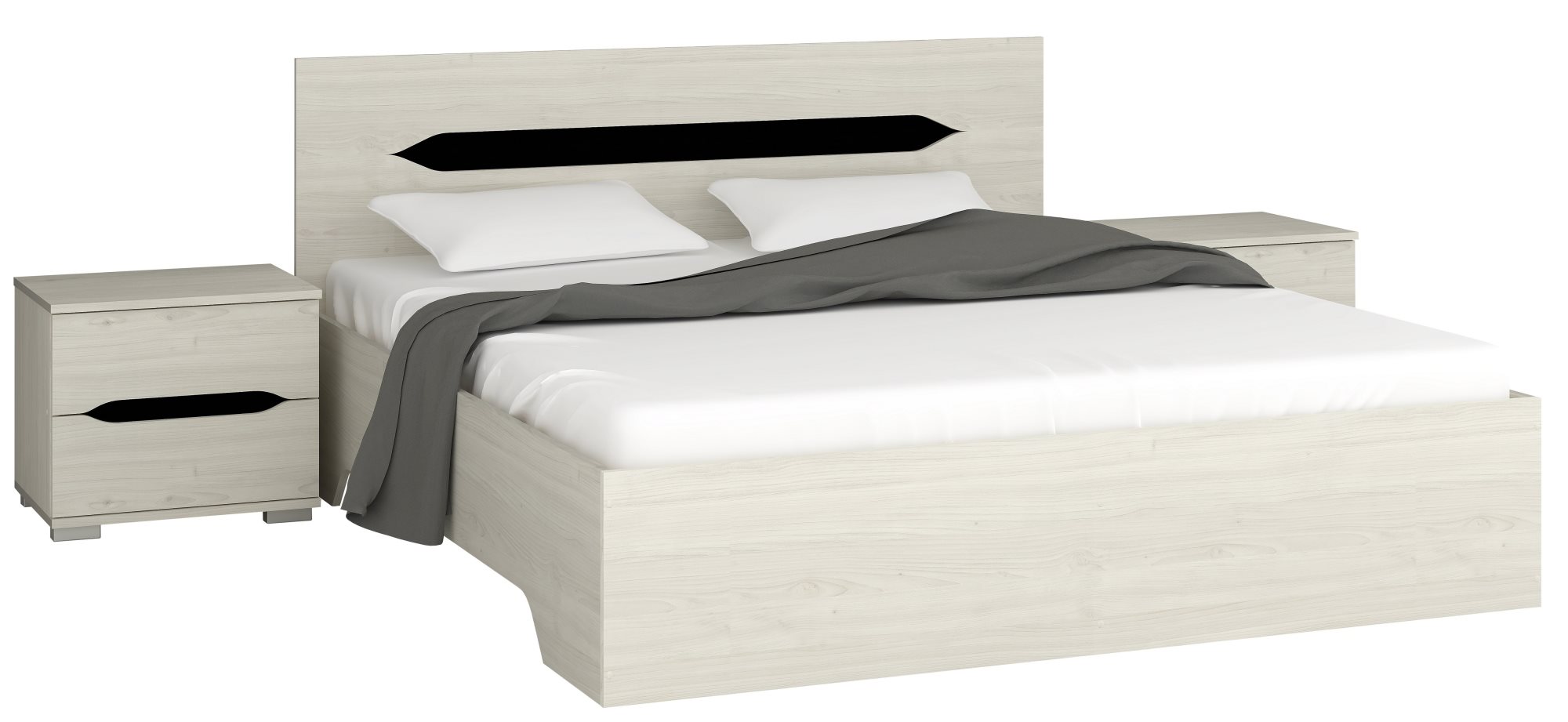 Image Кровать + прикроватные тумбы Marcel Prod Valencia Oak Anchor Light