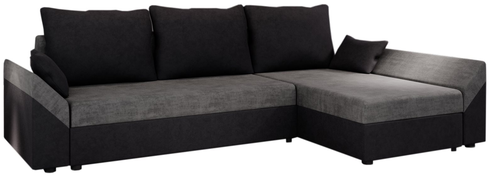 Image Диван угловой Space Meble Dante L Mikrofaza 27, Mikrofaza 15 Gray, Black