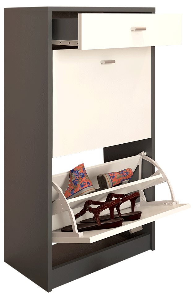 Image Tumba pentru incaltaminte Tempo Kondela Vivat New Typ 1 White/Graphite