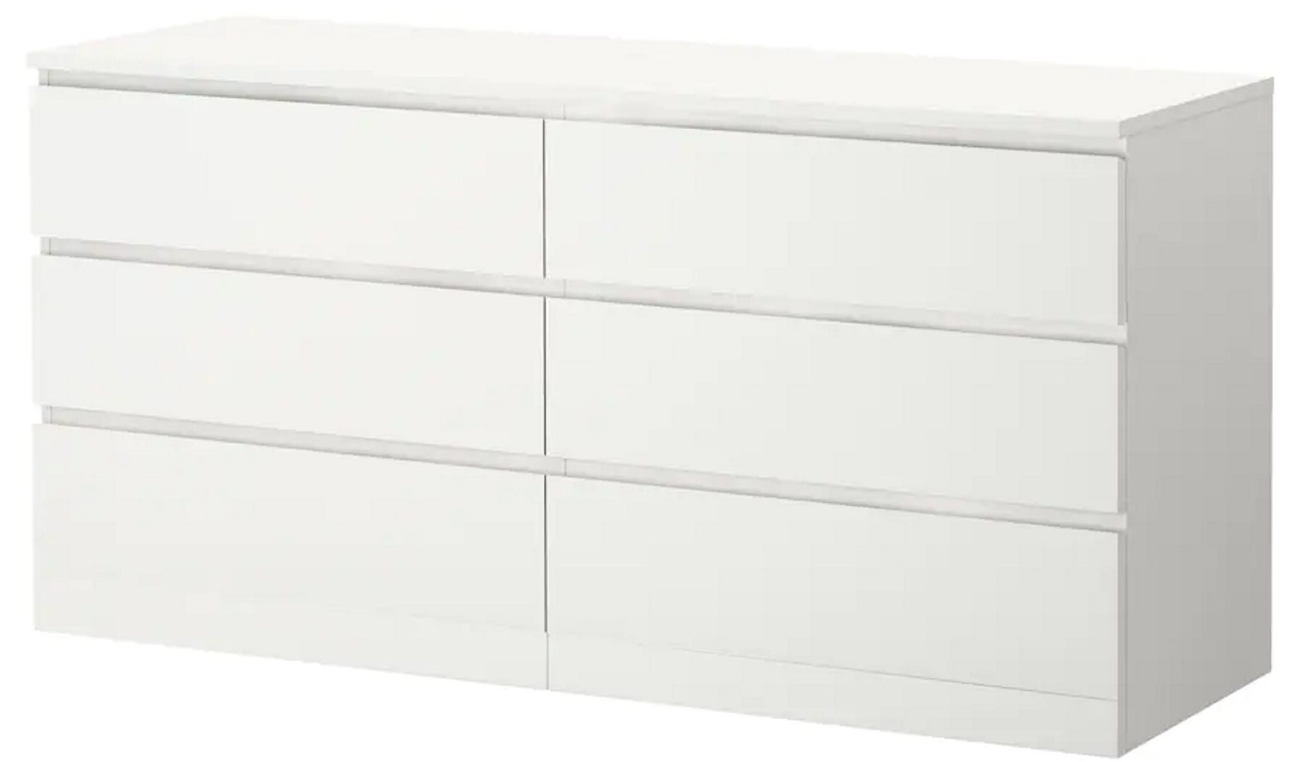 Image Comoda Ikea Malm 6 sertare 160x78 Alb