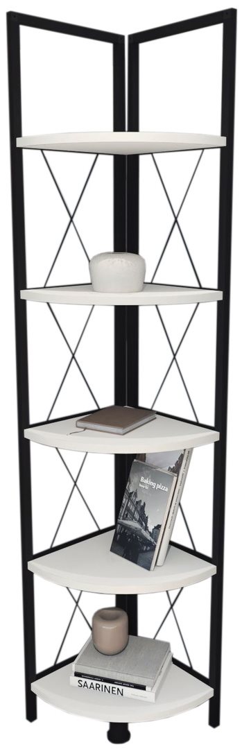 Image Etajera de colt Fabulous 5 Shelves White/Black