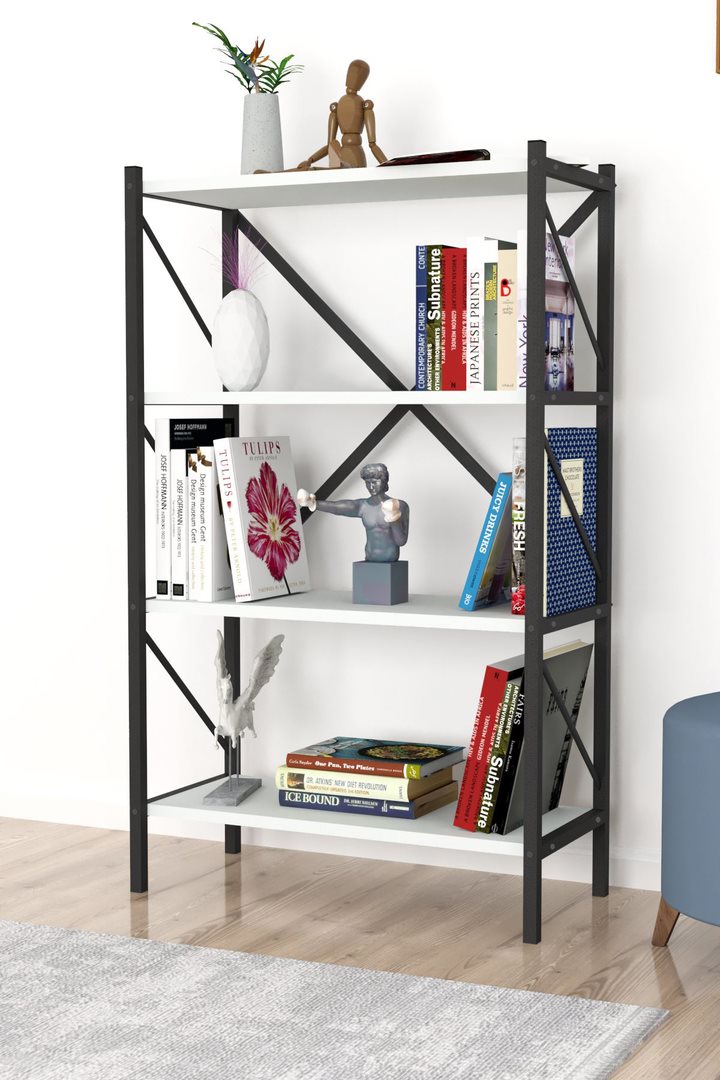 Image Стеллаж Fabulous 4 Shelves Metal White/Black