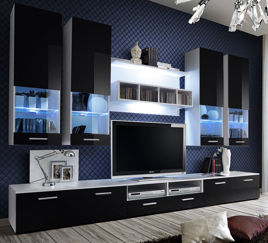 Image Стенка ASM Dorade WS DO 3м Black Gloss/White Matt