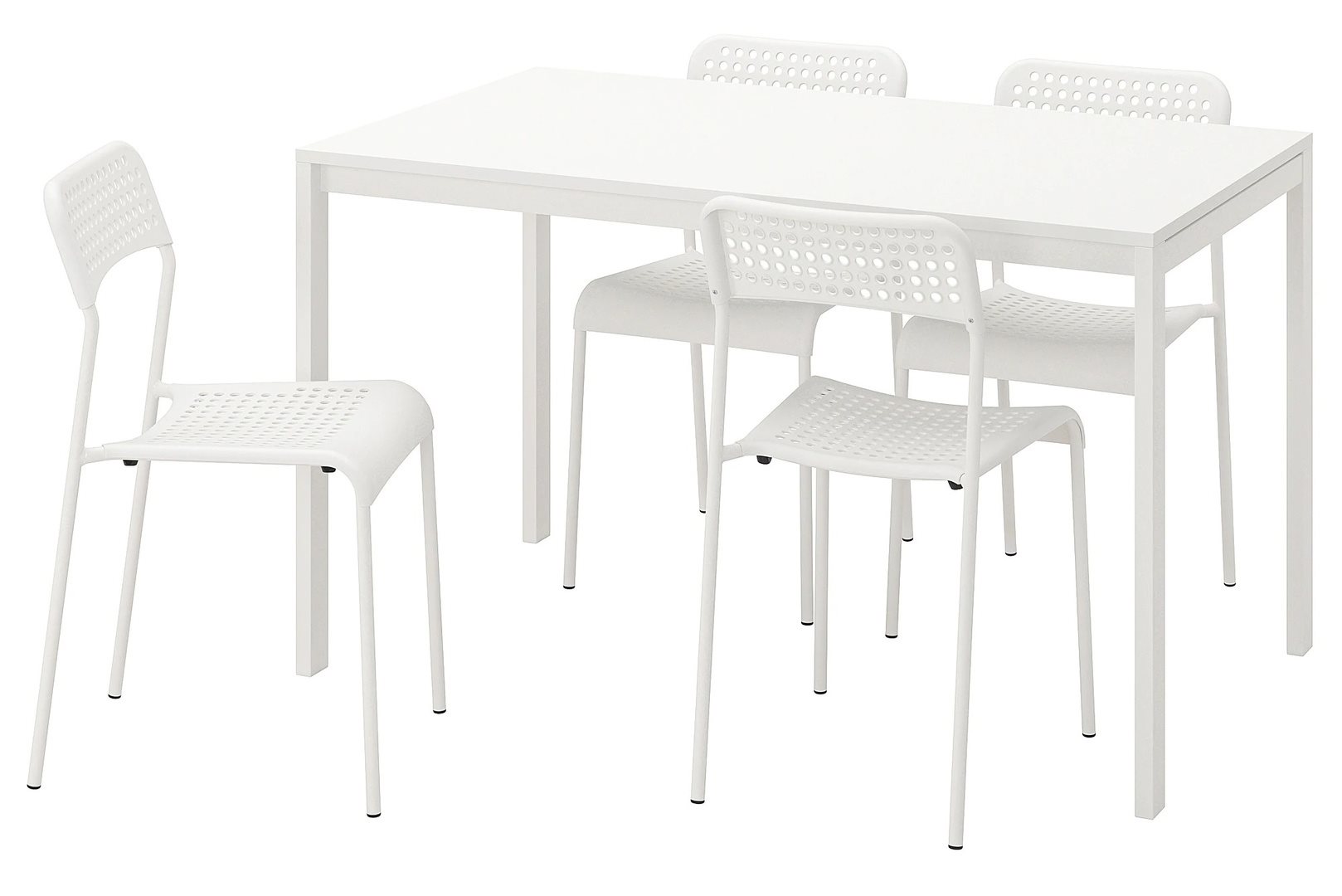 Image Set de bucatarie Ikea Melltorp/Adde 125 cm Alb 1+4