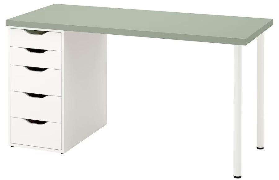 Image Письменный стол Ikea Lagkapten/Alex 140x60 Светло-Зеленый/Белый
