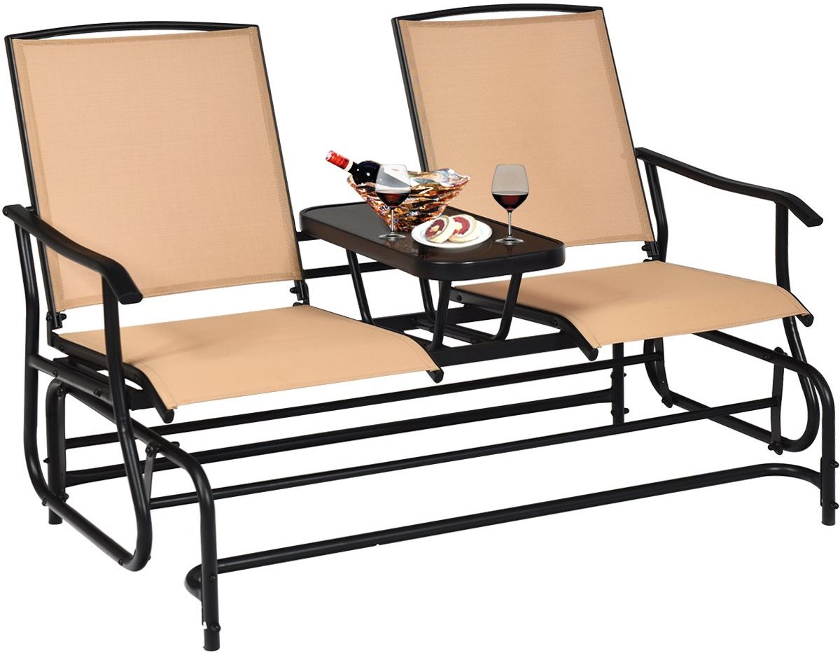 Image Скамья со столиком Costway OP70357BE Beige