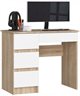 Image Masa de birou Akord A-7 90 Left Sonoma Oak/White