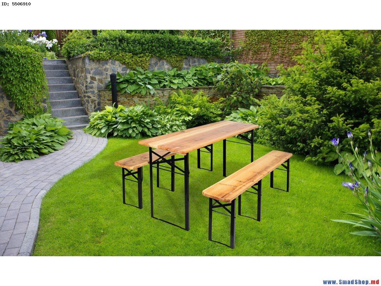 Set mobila de grădină GardenLine MEB2745 Wood/Black