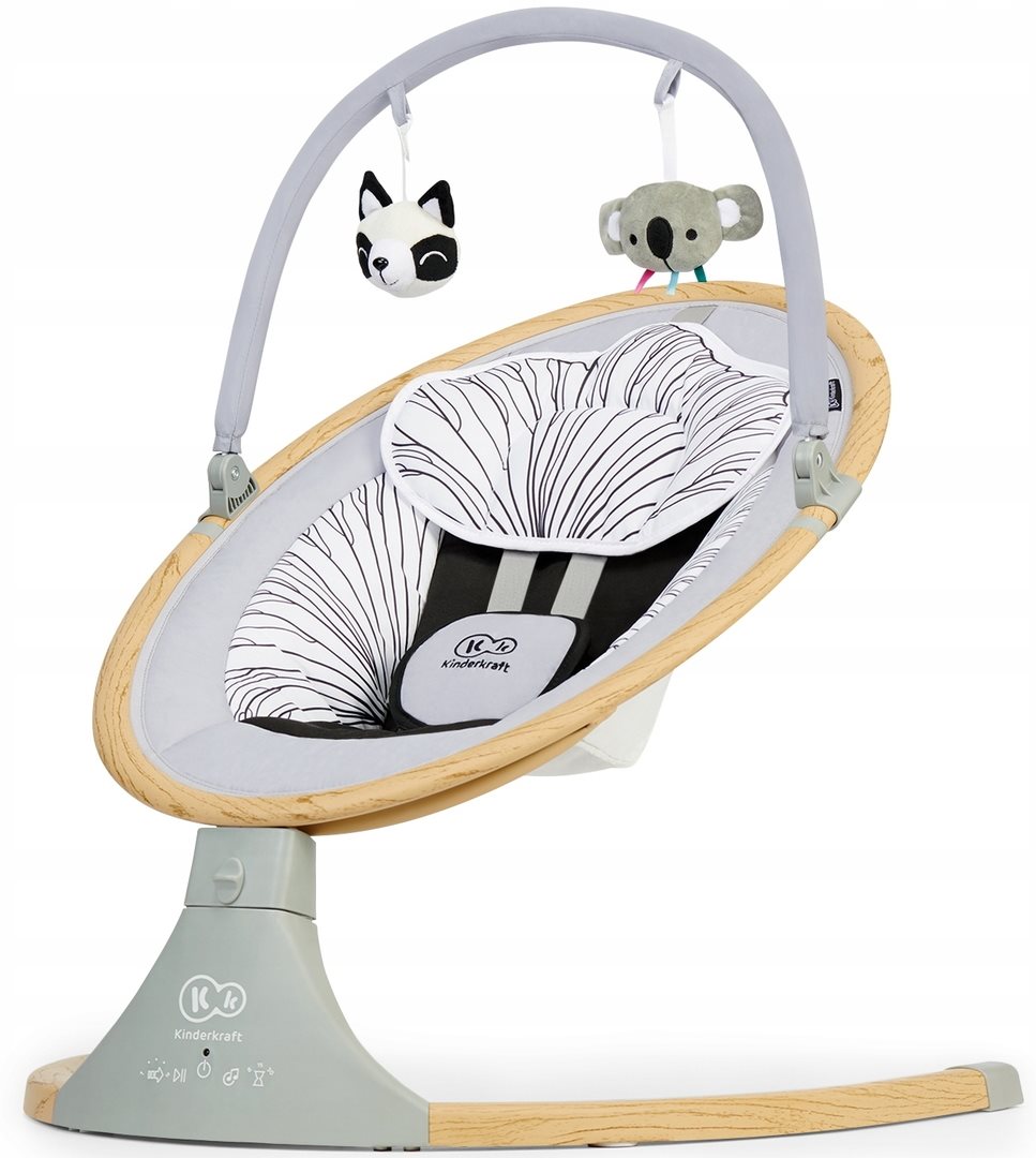 Image Детский шезлонг KinderKraft Lumi Wooden/Grey