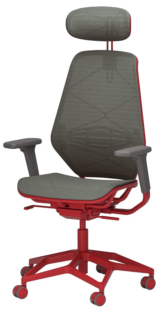 Image Игровое кресло Ikea Styrspel Серый/Красный