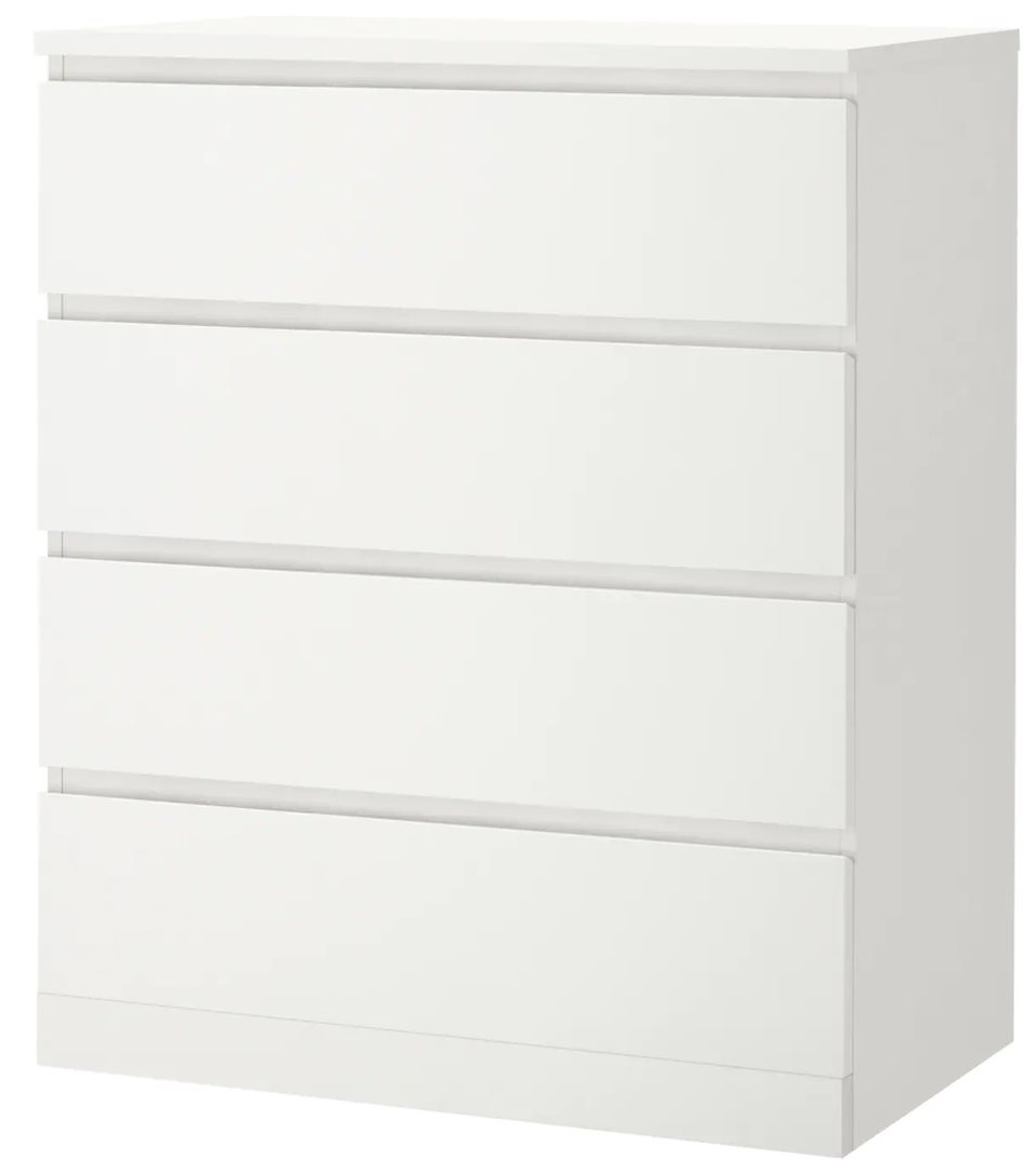 Image Комод Ikea Malm 4 ящика 80x100 Белый