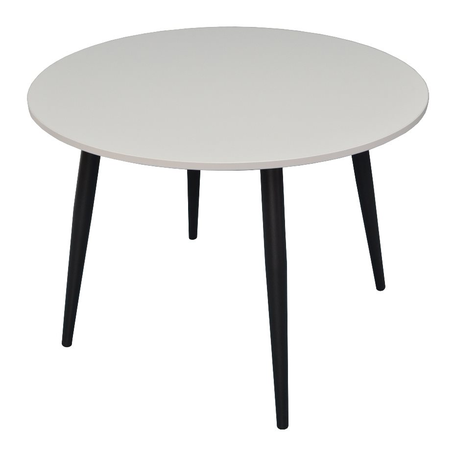 Стол для кухни Evelin DT-404-3 White Mat/Metal Black