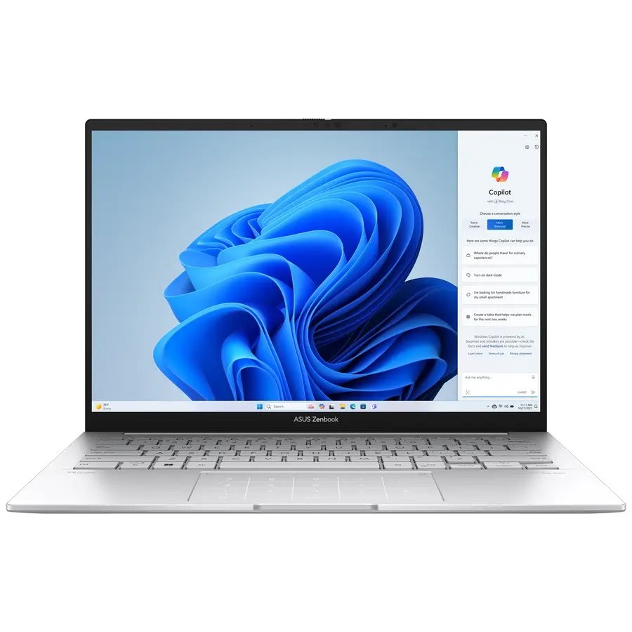 Image Ноутбук ASUS Zenbook 14 OLED UX3405MA (Core Ultra 7, 155H, 16Gb, 1Tb) Silver