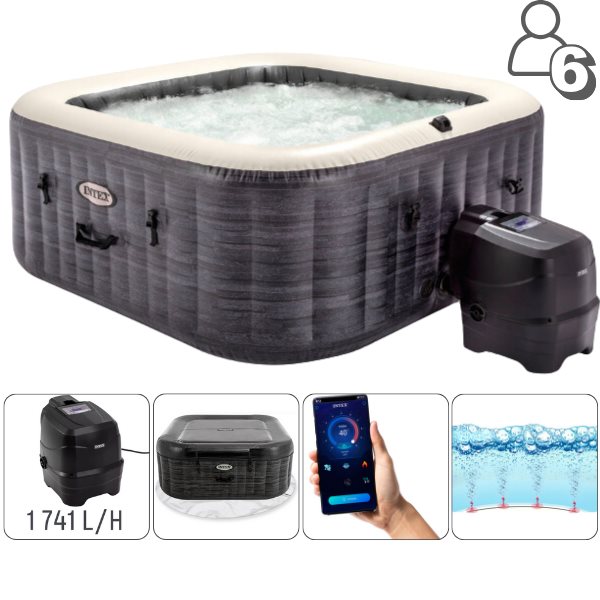 Image Piscina gonflabila djacuzi Intex Greystone Deluxe 239х239х71
