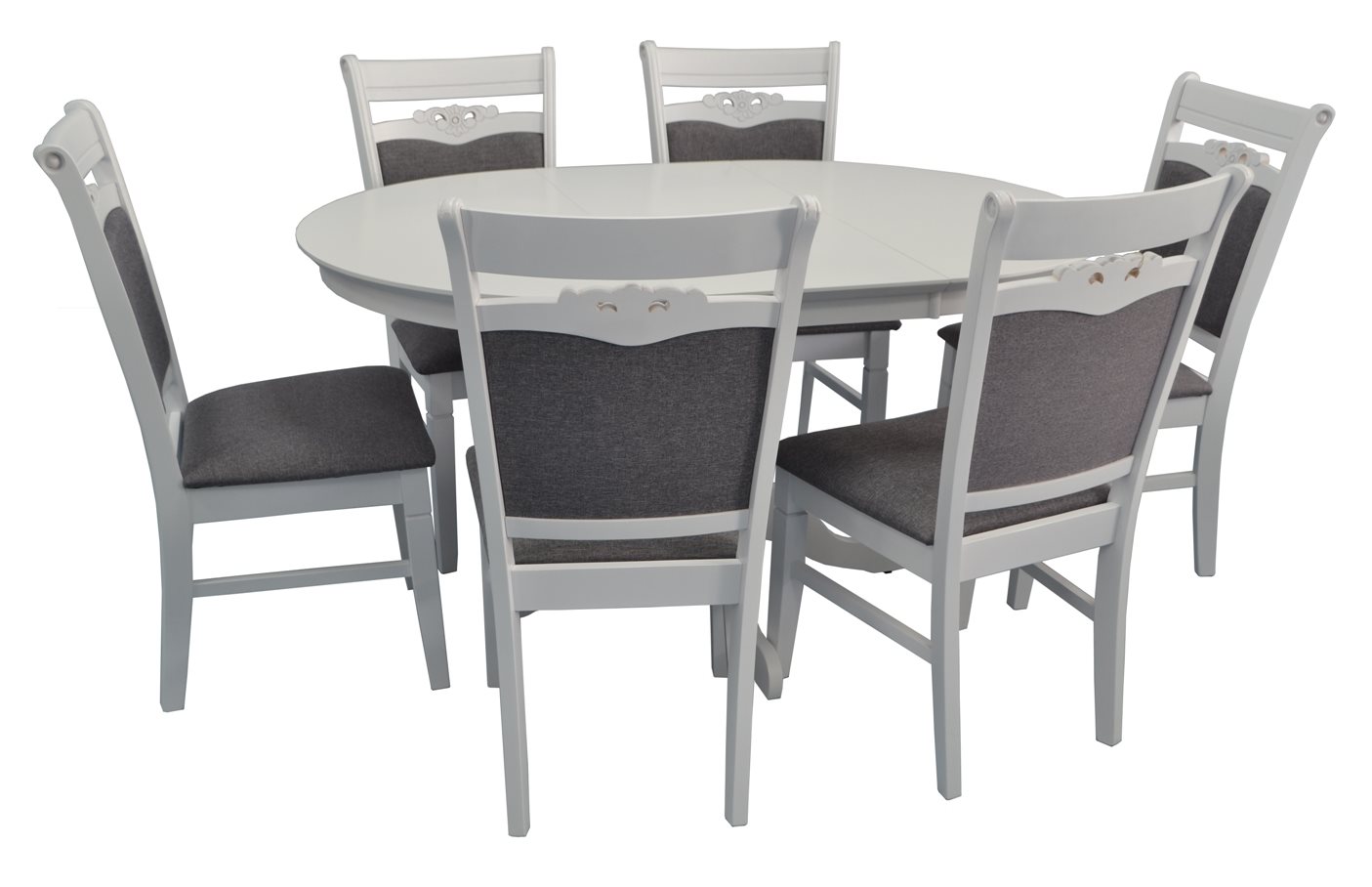 Image Set de bucatarie Evelin CAPELLA V White + 6 scaune HV-3167 White/NV-10WP Grey