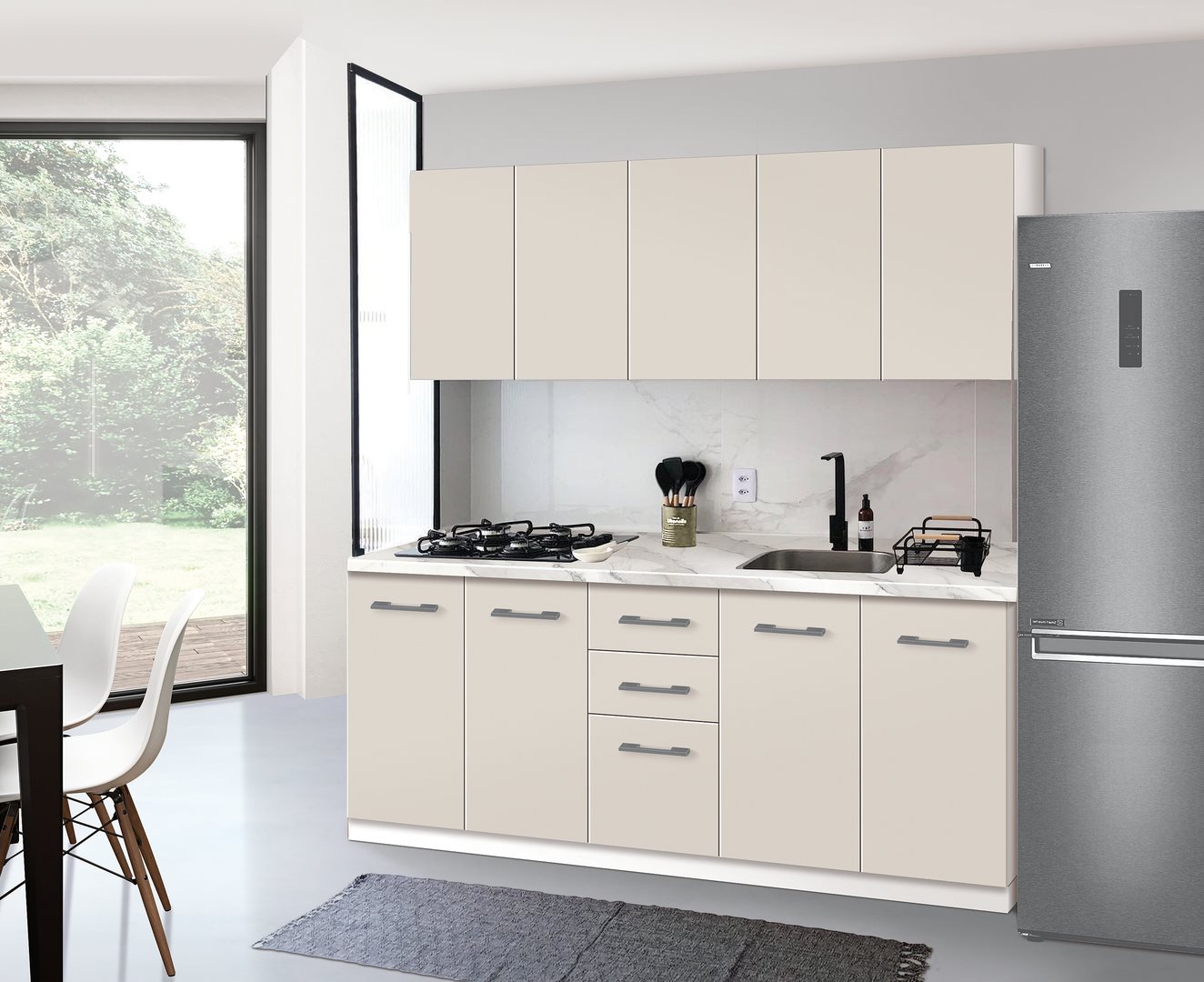 Image Bucatarie Modern Bono H68 2.0 White/Cashmere