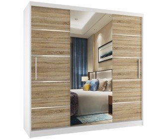 Image Шкаф купе Belini Premium MT SZP5/1/W/DS/0/KLAL Sonoma Oak/White