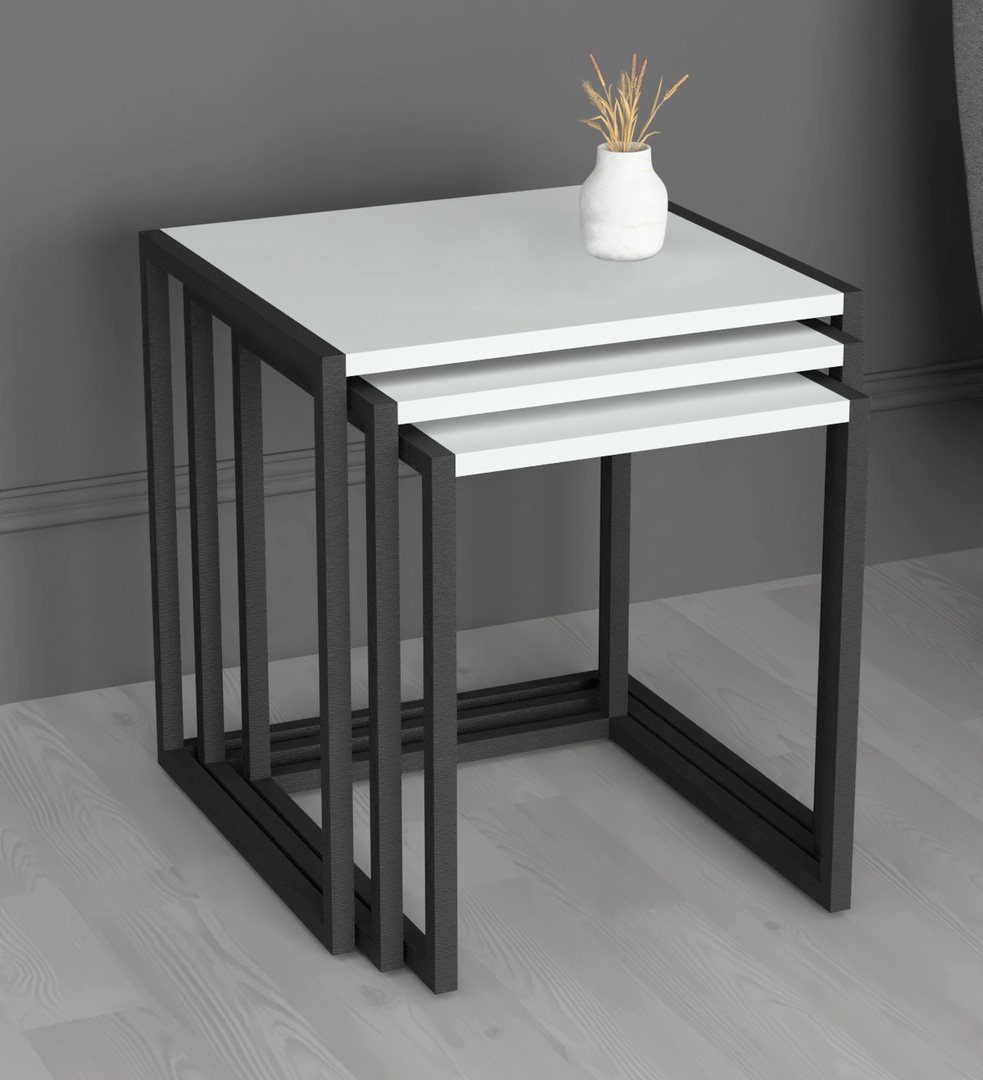 Image Набор журнальных столиков Fabulous Metal Nesting White/Black