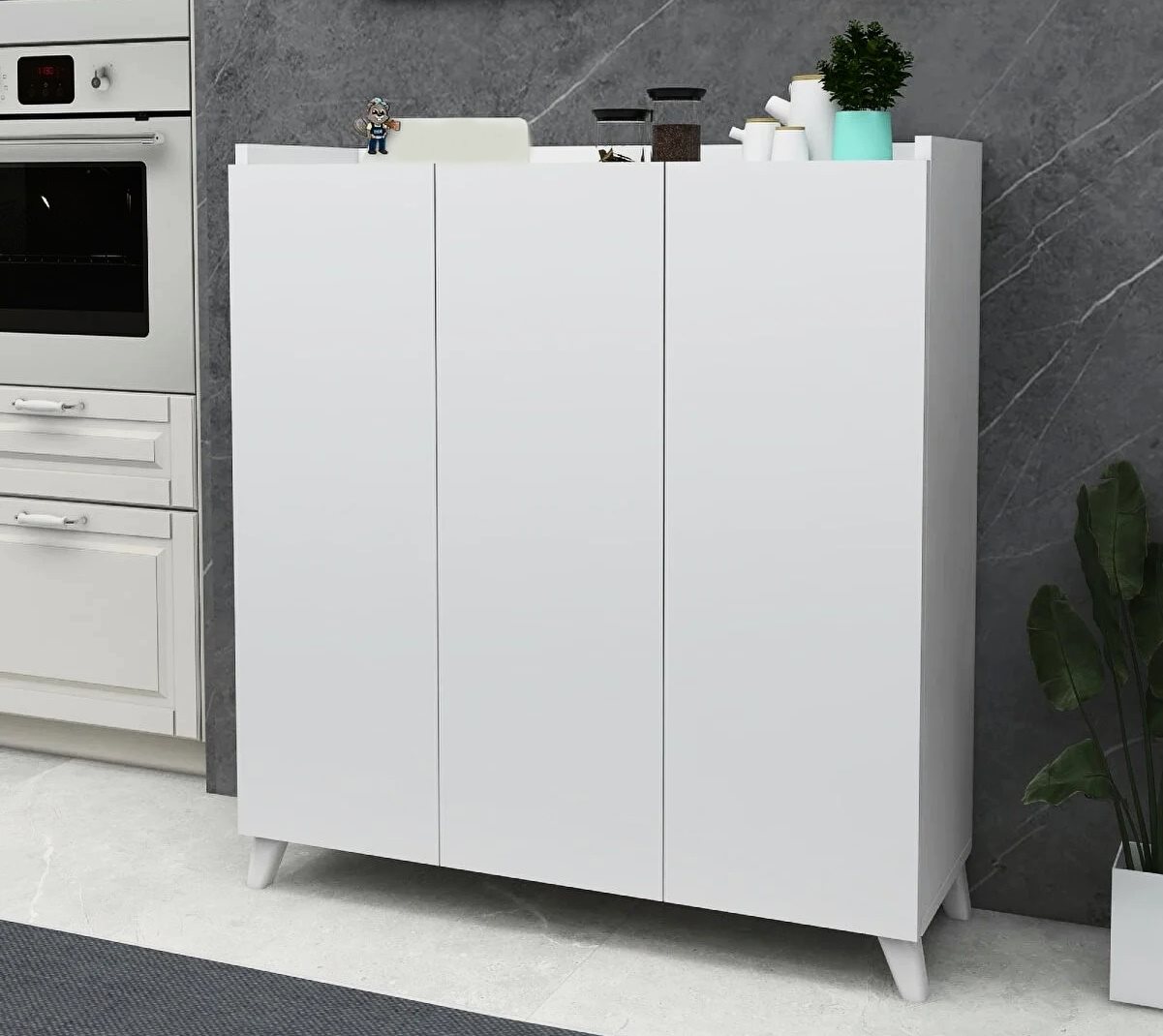 Image Тумба Fabulous Multifunctional Cabinet With 3 Doors White
