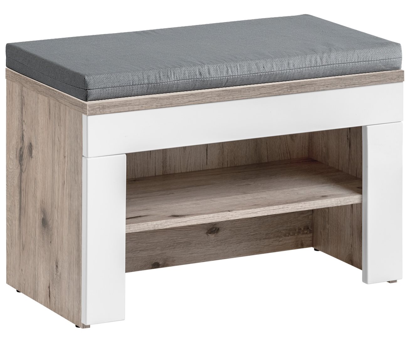 Image Тумба-банкетка для обуви ASM Gustavo DWW GV Typ F+P Wellington Oak/White Gloss