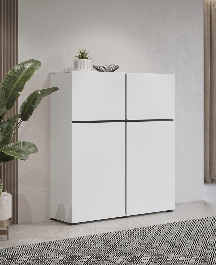 Image Комод Helvetia Cross 4D White/Black