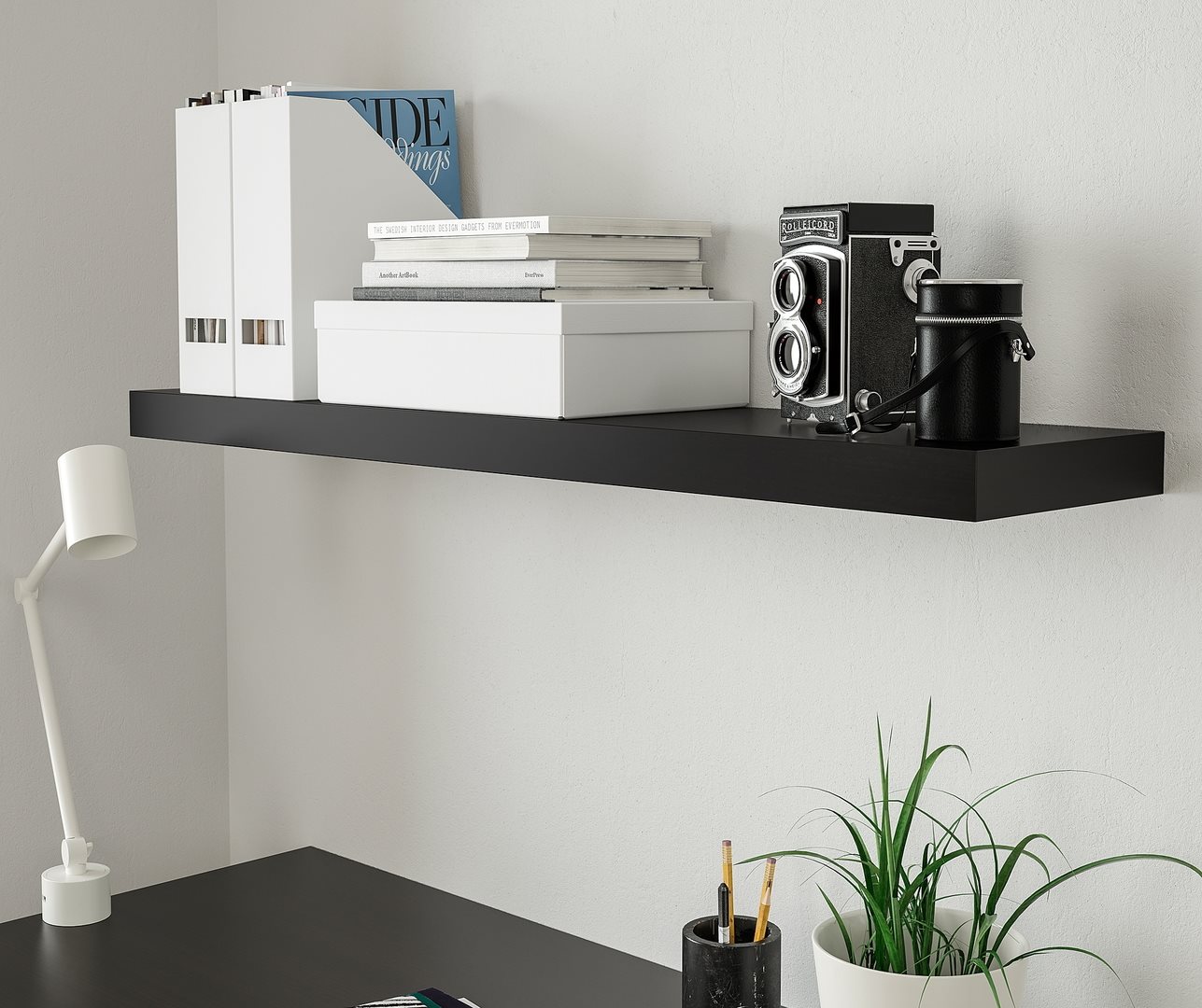 Image Polita Ikea Lack 110x26 Black brown