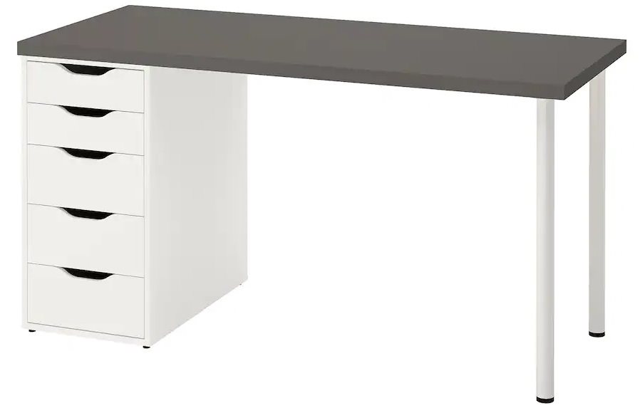 Image Письменный стол Ikea Lagkapten/Alex 140x60 Dark Grey/White