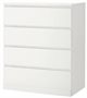 Image Комод Ikea Malm 4 ящика 80x100 Белый