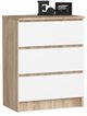 Image Комод Akord K60 3SZ White/Sonoma Oak