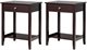 Image Комплект прикроватных тумбочек Costway HW65744BN-2 Brown