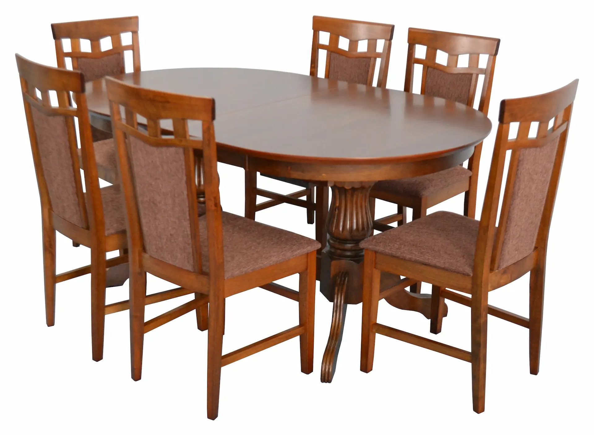 Image Set de bucatarie Evelin HV-33V Burnish + 6 scaune DEPPA R Burnish/F-789 Brown