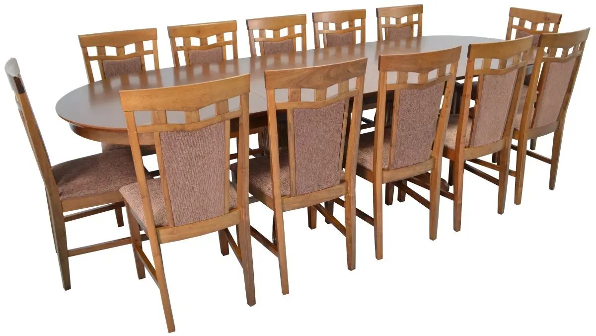 Image Set de bucatarie Evelin HV-33V Burnish + 12 scaune DEPPA R Burnish/F-789 Brown