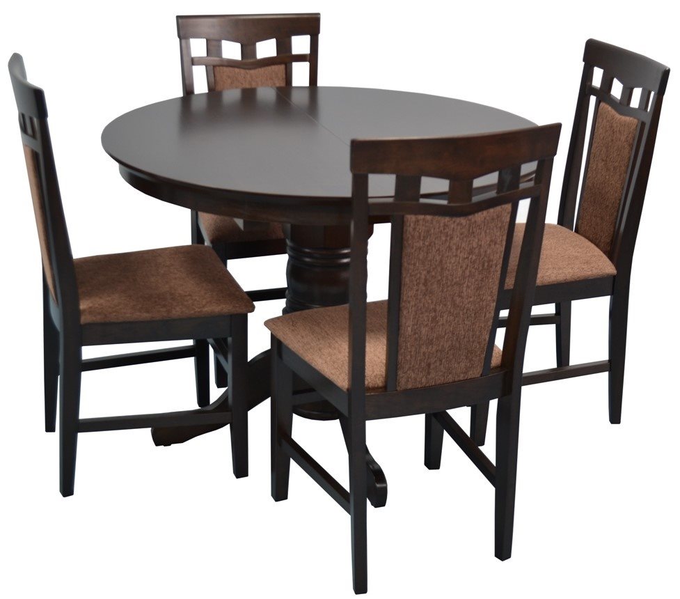 Image Set de bucatarie Evelin CAPELLA V Chocolate + 4 scaune DEPPA R Chocolate/F-789 Brown