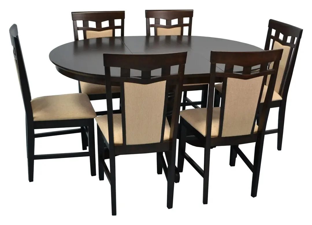 Image Комплект для кухни Evelin HV-24V Chocolate + 6 стульев DEPPA R Chocolate/F-787 Bej