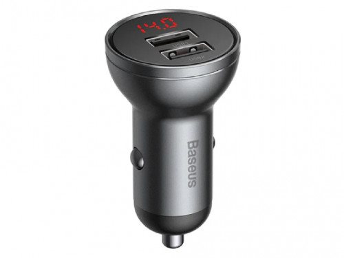 Image Зарядное устройство Baseus 2xUSB Fast Charge 24W with Cable 3 in 1 Black Suit Grey