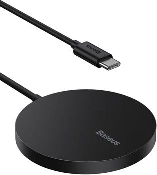 Image Încărcător Baseus Wireless Charger Simple Mini Magnetic Type-C 15W Black