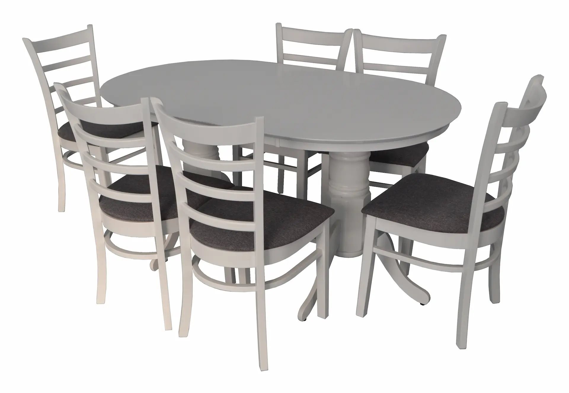 Image Set de bucatarie Evelin HV-24V White + 6 scaune COCO White/NV-10WP Grey