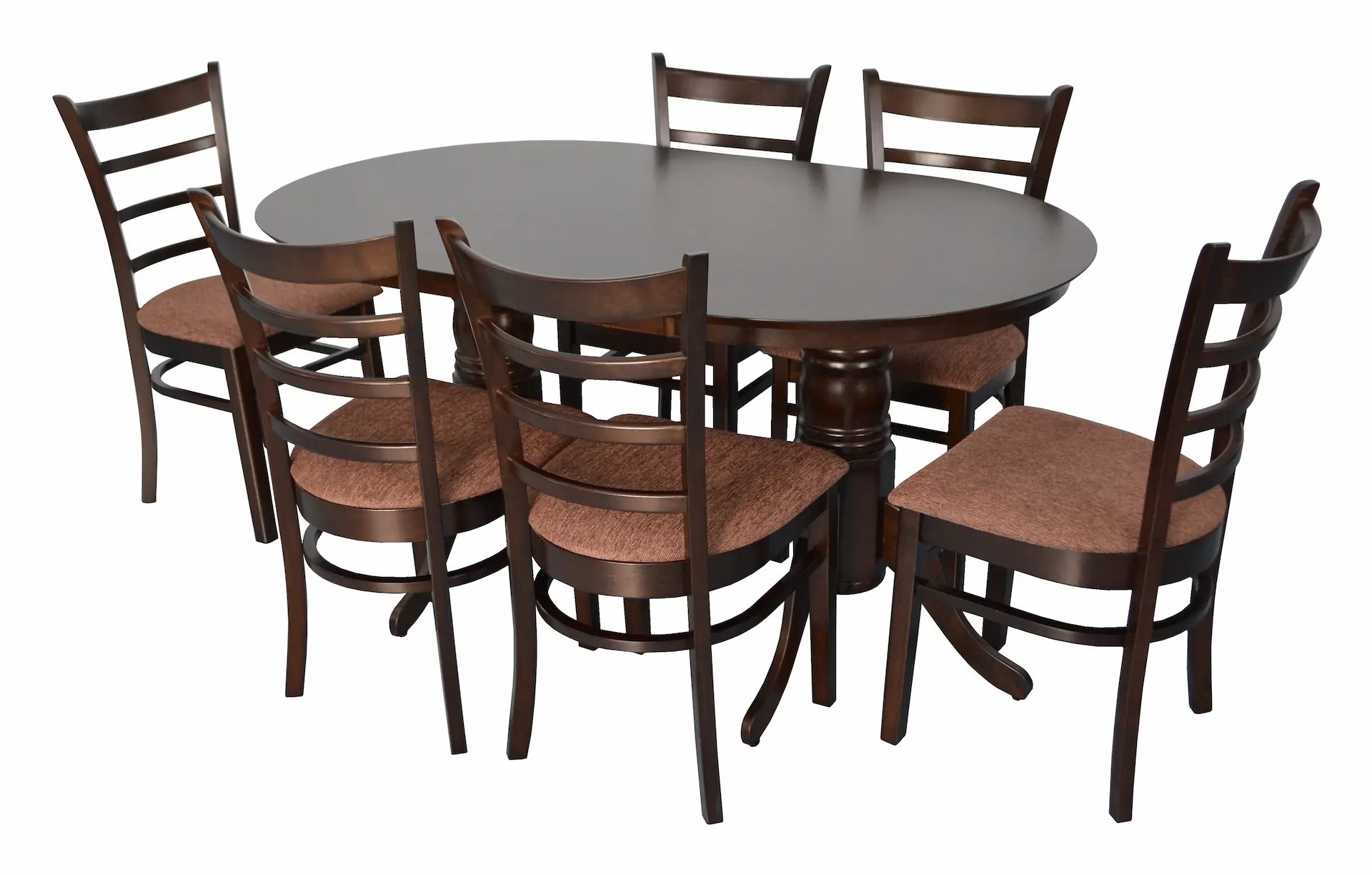 Image Set de bucatarie Evelin HV-24V Chocolate + 6 scaune COCO Chocolate/F-789 Brown