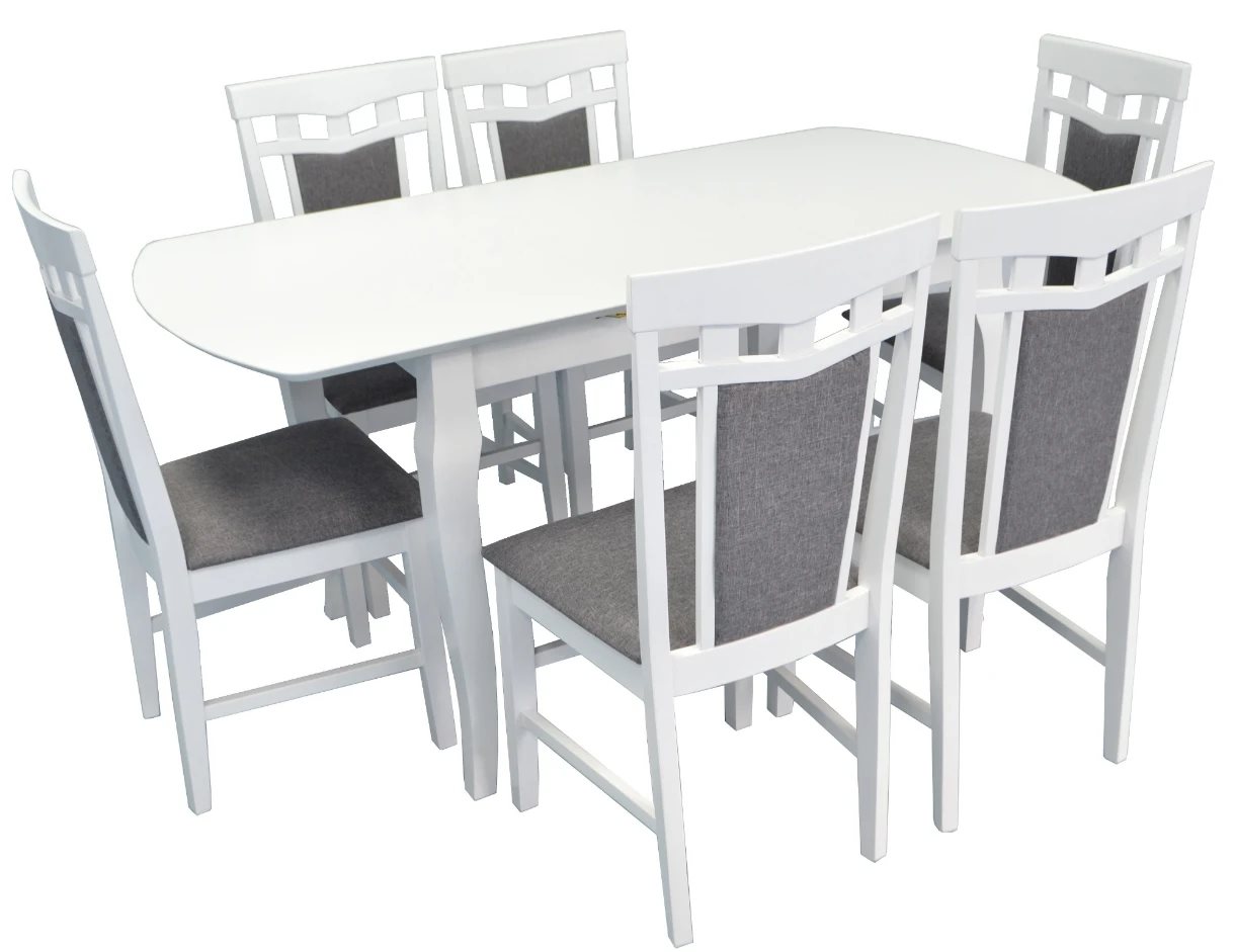 Image Set de bucatarie Evelin HV-29V White + 6 scaune DEPPA R White/NV-10WP Grey