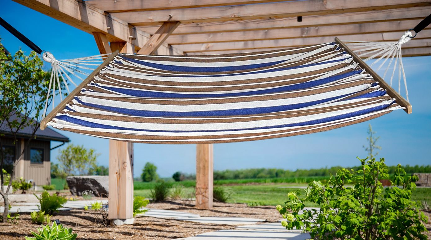 Image Hamac Enero Camp 1052182 200x100 Blue/Brown/White