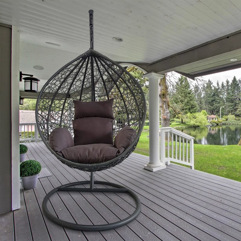 Image Подвесное кресло Procart Steel 103x195 Grey/Anthracite/Brown