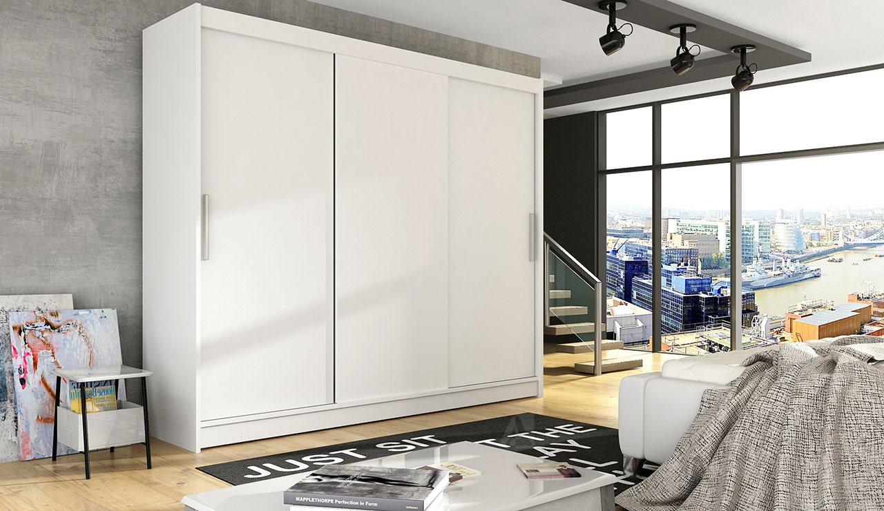 Image Шкаф купе Space Meble Aston II 250x215x58 White Matte