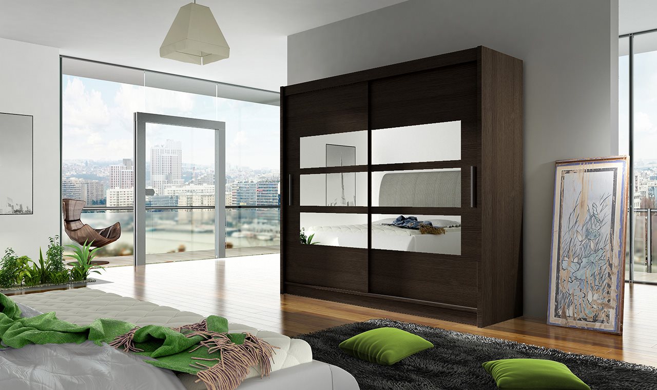 Image Шкаф купе Space Meble Bega III 180x215x58 Chocolate